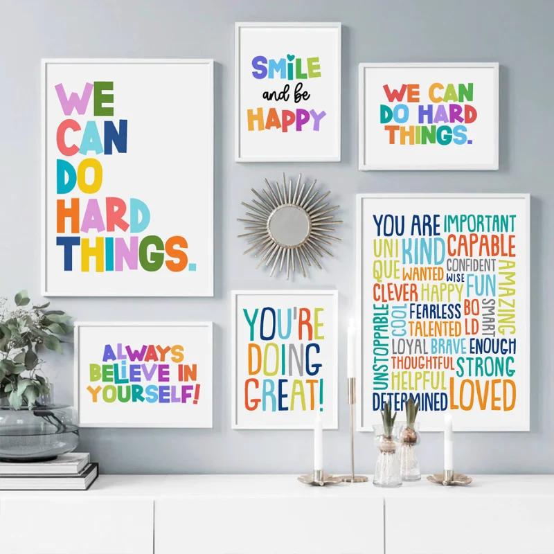 Kids Education Motivation - Positive Kid Classroom Wall Picture Inspirational