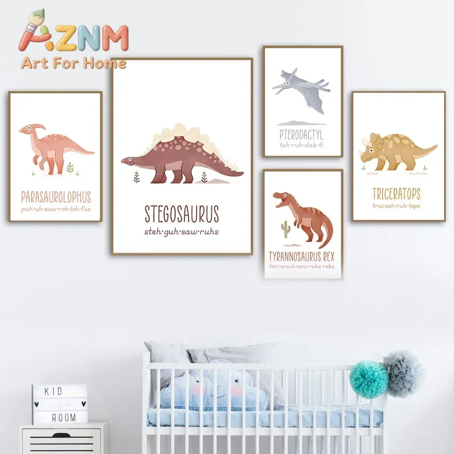 AZNM Cute Dinosaur Name Canvas - đánh giá và giá Kids Education Name